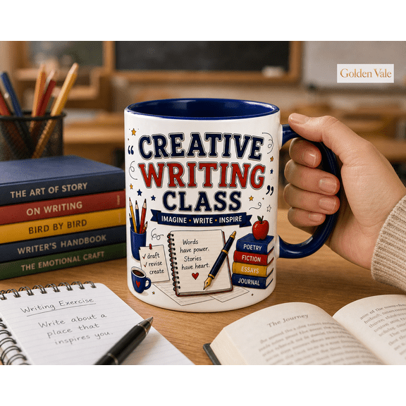 Creative Writing Class Mug, Inspirational Writer Gift for Students and Teachers