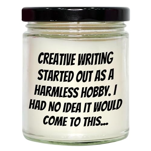 Creative Writing Inspiration, Unique Gifts for Creative Writing Enthusiasts, Funny Quote, Special Christmas Unique Gifts from Friends to Family, 9oz Vanilla Soy Candle