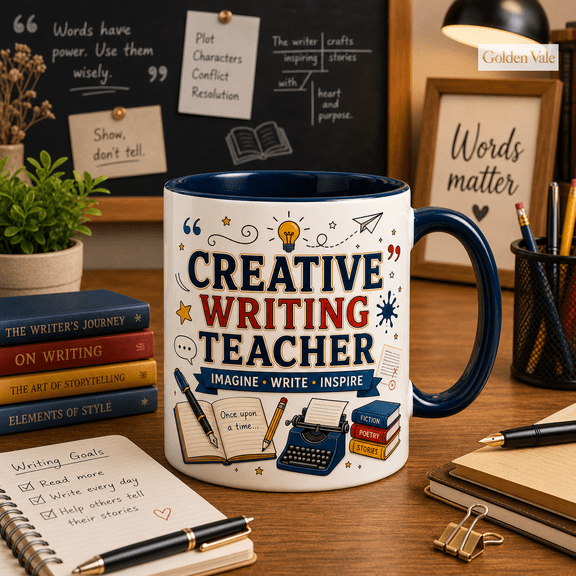 Creative Writing Teacher Mug, Inspire Write Imagine Gift for English Teachers