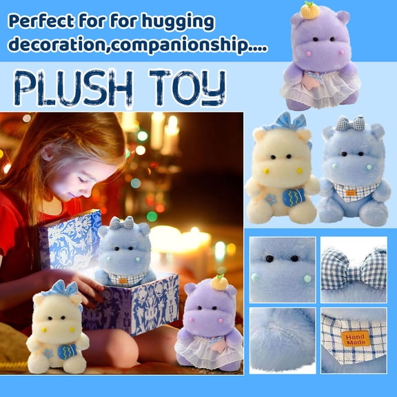 Creative and Adorable Plush Hippo Toys, Perfect for Holiday Gifts, Birthday Gifts, and Companionship Gifts for Children 1PCS(Random Color)