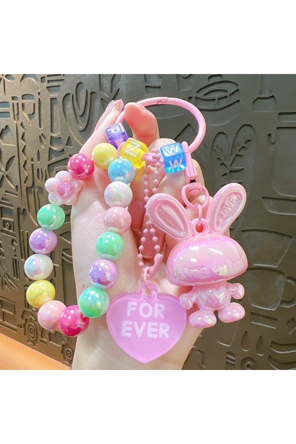 Creative beaded keychain pendant cute whale couple bag car key chain gift