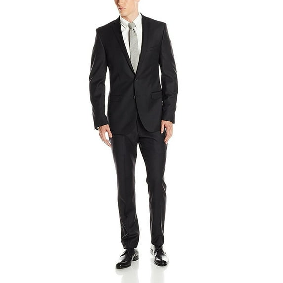 Creative by Adam Baker Men's CT101 2 Piece Slim Fit Suit - Black - 42L