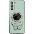 thumbnail image 1 of Creative and cute 3D astronaut stand phone case for Samsung Galaxy Note 20 Ultra 10 Pro A12 A32 M32 A20 A13 5G 4G soft back cover, light and thin plating shockproof bumper(Light Green,Samsung Note 20), 1 of 8