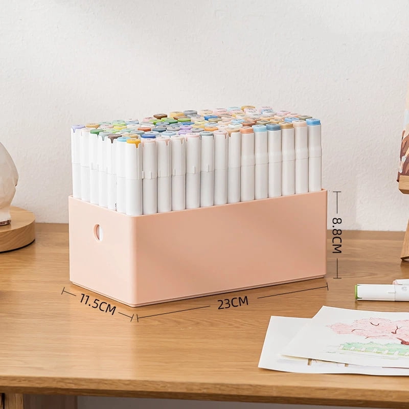Creative desktop pen holder storage box - large capacity plastic design, specially designed for markers and stationery, neat and practical