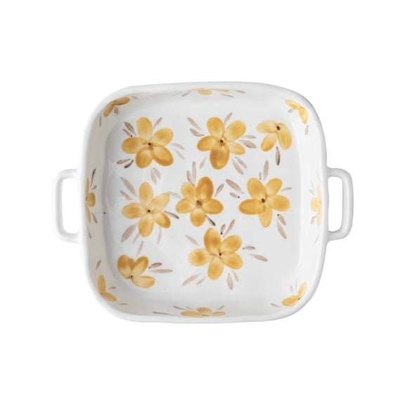 Creative dual ear household square baking bowl, heat-resistant ceramic baking tray ,710ML