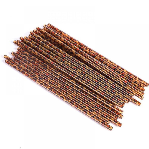 Creative leopard print straw color printing straw reusable PP hard straw plastic straw