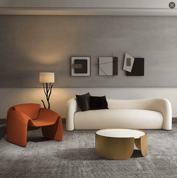 Creative light luxury hotel lounge area curved small sofa fabric sofa network red beauty salon reception to discuss sofa chair