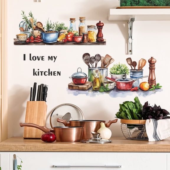 Creative painted kitchen wall stickers restaurant home decoration beautification background stickers