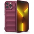 thumbnail image 1 of Creative phantom shield shape heavy duty protective phone case with Plush Lining, Soft TPU shockproof back cover for iPhone 14 11 Pro Max 12 13 MiNi 6s 7 8 Plus SE XS XR(Burgundy Color,iPhone SE 2022), 1 of 8
