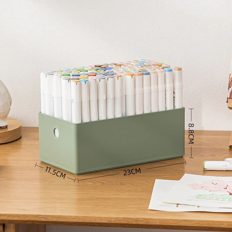 Creative plastic pen holder storage box - Large capacity desktop design, perfect home for markers and stationery, giving the office desk a fresh look