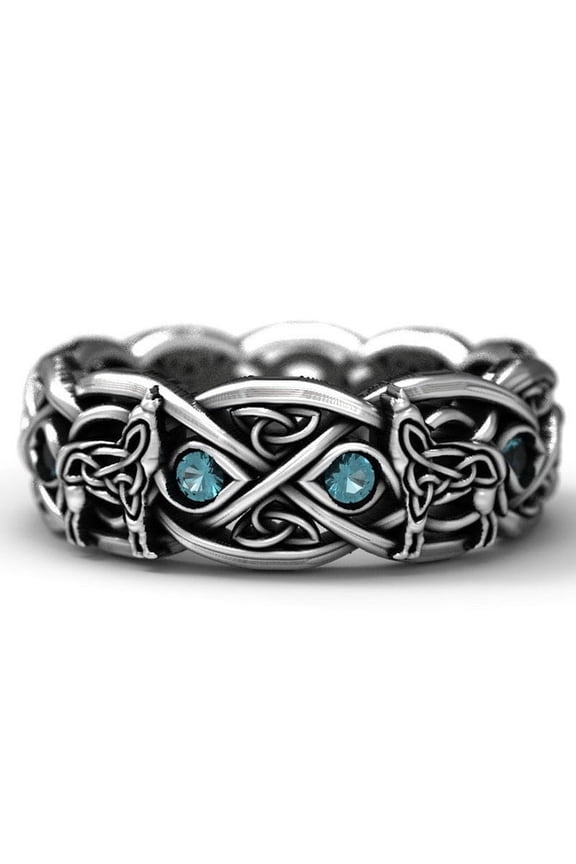 Men's Wolf Ring Animal Totem Ring Creative Design Alloy Ring Fashion Jewelry for Men Unique Gift Idea Stylish Animal Ring Wolf Totem Jewelry