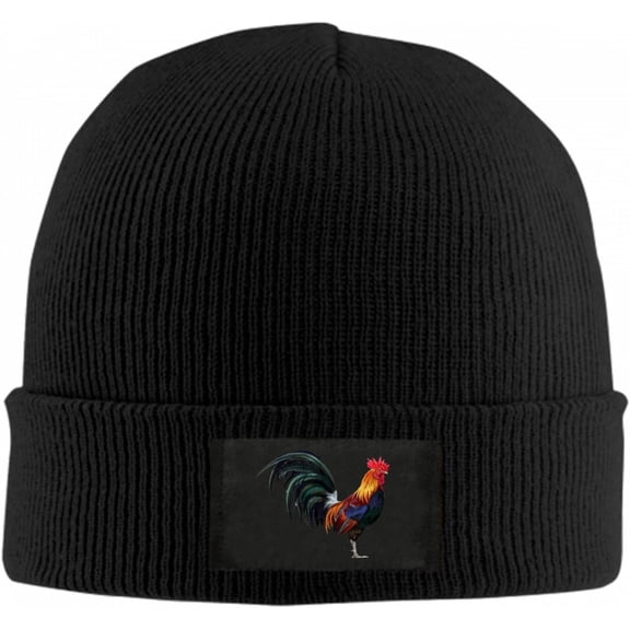 Creative the Lifelike Rooster Chicken Beanie Hat for Women Men Winter Hat Cuffed Winter Beanie Warm Skull Cap Plain Knit Hat Cap