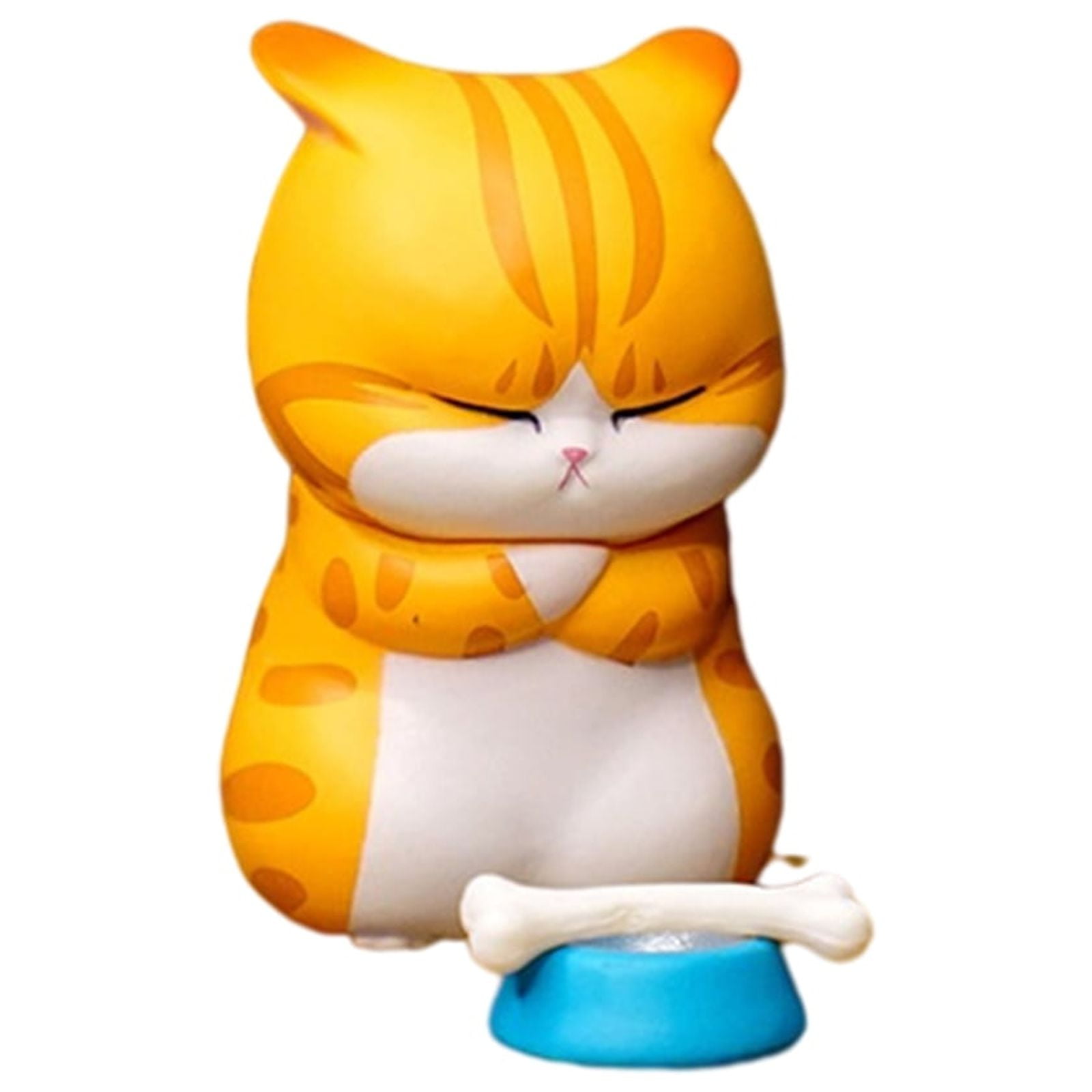 Cute Facepalm & Fail Angry Cat Kitten Figurine Cartoon Gifts Dropped Ice  Cream