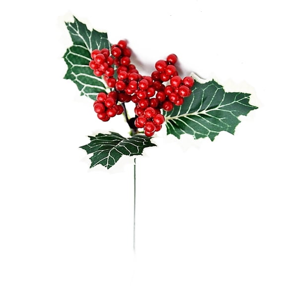 CreativeArrowy Decorations Simulation Artificial Flowers Christmas Plant Ornament Bendable Stem Red Fruit Bubbles Harley Single Branch