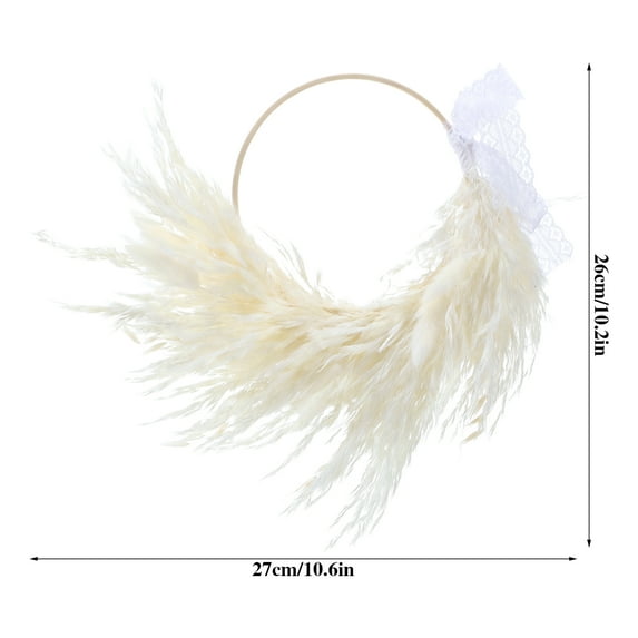 CreativeArrowy Dried Flower Wreath Circular Pampas Grass Boho Style Decor for Home Interior and Event Setting Decoration Gifts