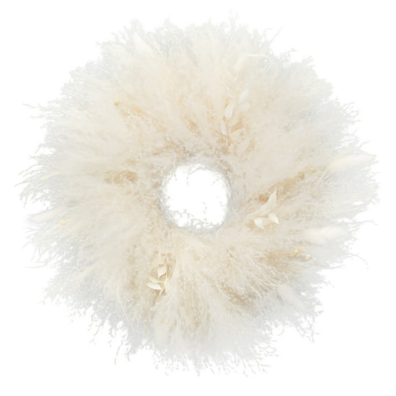 CreativeArrowy Faux Pampas Wreath 7.9in Circular Pampas Grass Boho Style Decor for Home Interior and Event Setting Decoration Gifts
