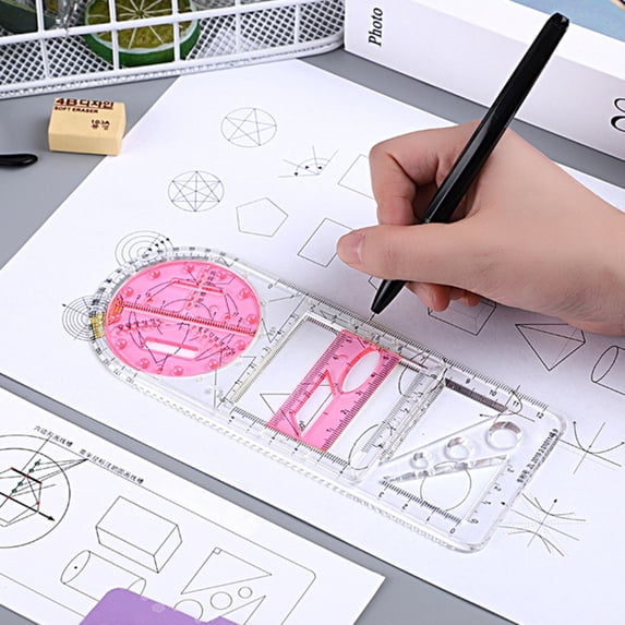 CreativeArrowy Multifunctional Ruler Activity Ruler Drawing Ruler Set Ruler Triangle Ruler Protractor