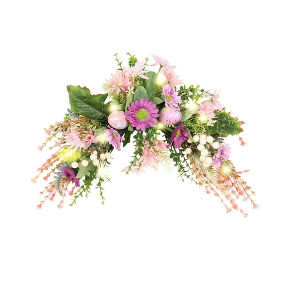 CreativeArrowy Trellises Easter Egg Swag Home Decoration Party Pendant Durable Door Wreath Artificial Flowers