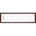 thumbnail image 1 of CreativeLetterArt [10x44mh-w] 11 Opening Mahogany Picture Frame Holds 4x6 Media White Collage Mat Including Scratch Resistant Acrylic, 1 of 6
