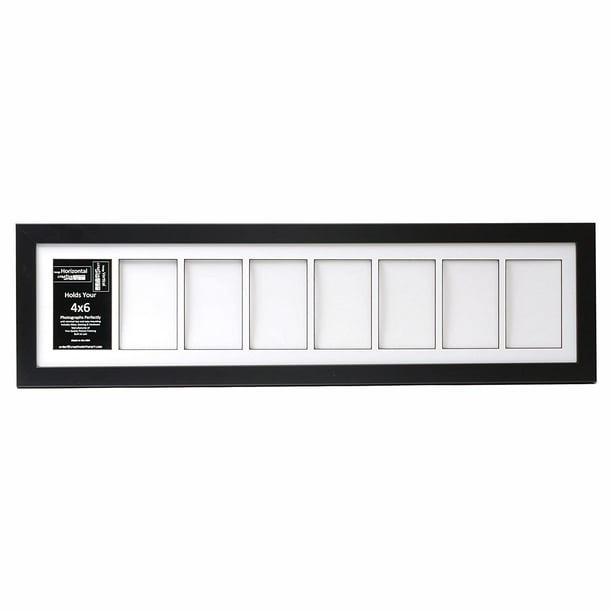 CreativeLetterArt [8x34bkw] 8 Opening Glass Face Black Picture Frame