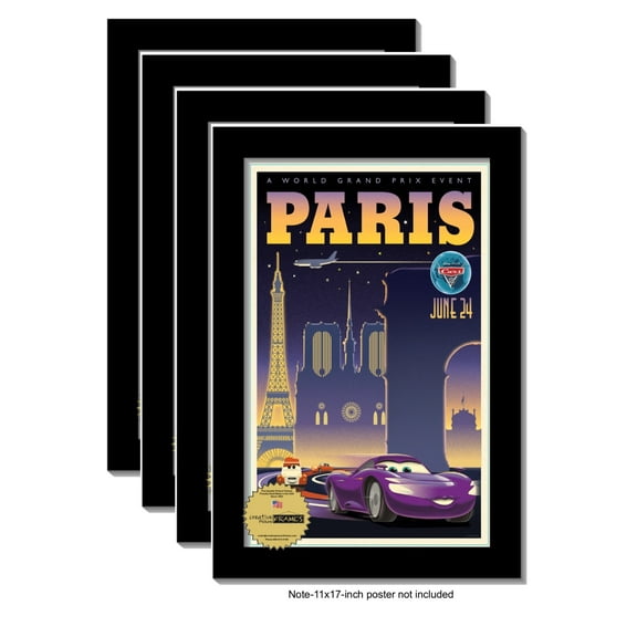 CreativePF 11x17-inch Black Picture Frame (4, Black Frame)