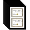 thumbnail image 1 of CreativePF [14x20.5bk-w] Double Diploma Frame Holds Two 8.5 by 11-inch Documents with Wall Hanger (White Matting, 12), 1 of 4