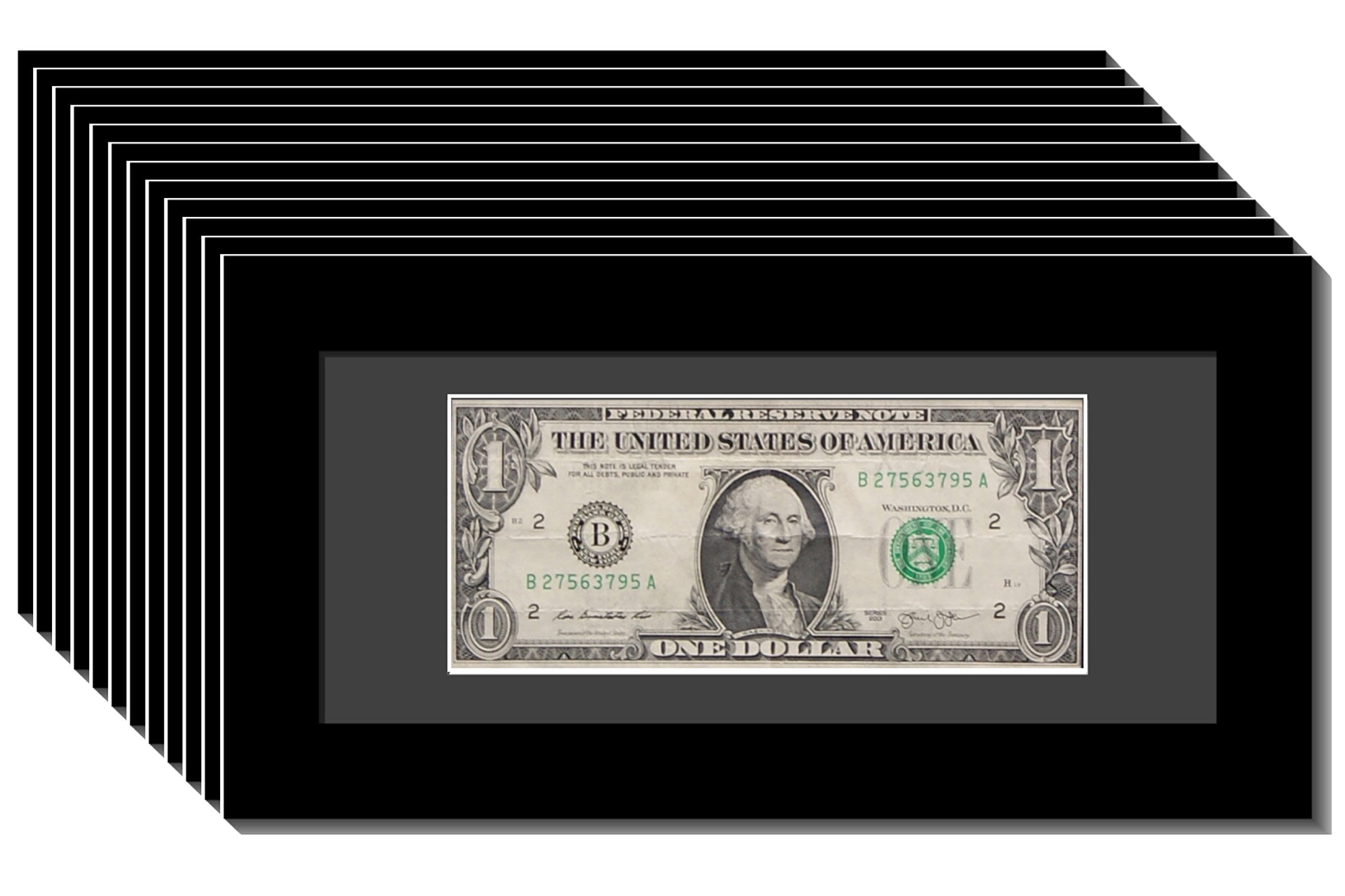 CreativePF [$3.5x8.5bk-w] Black First Dollar Frame with White Matting ...