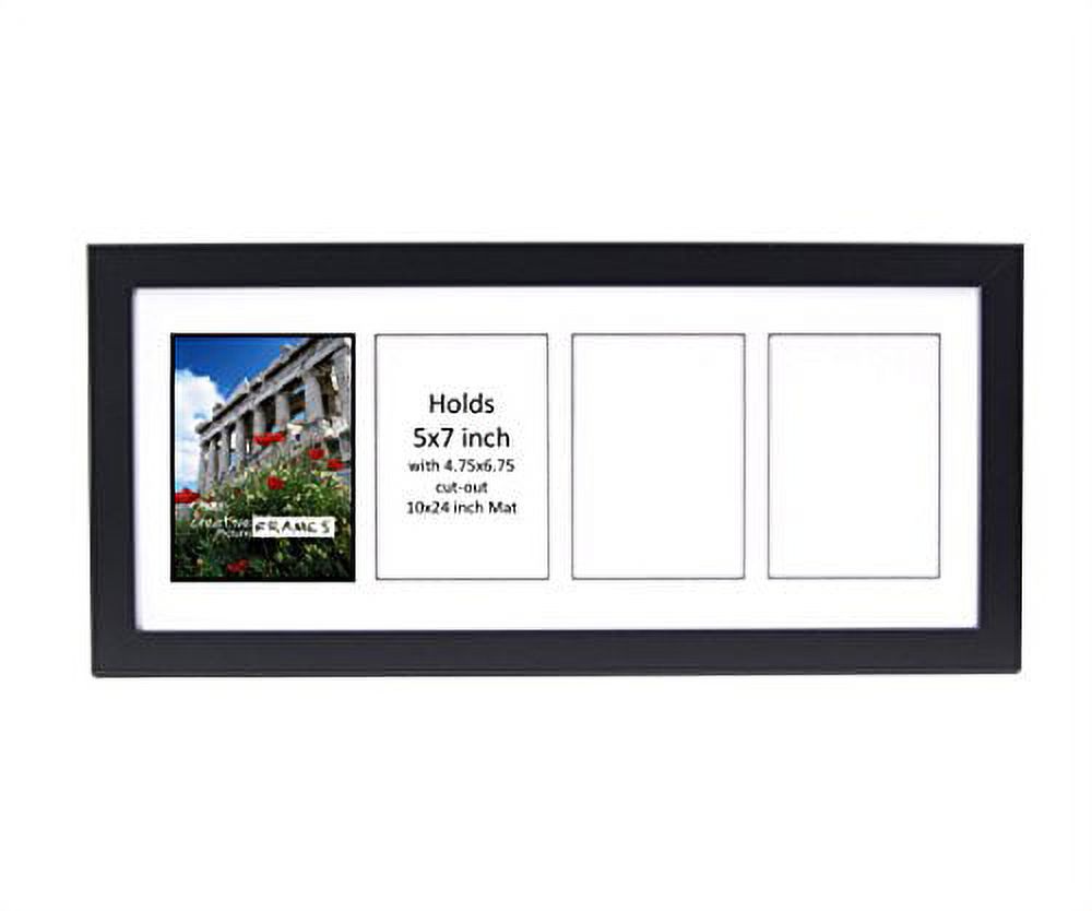 CreativePF 4 Opening Glass Face Black Picture Frame to Hold 5 by 7