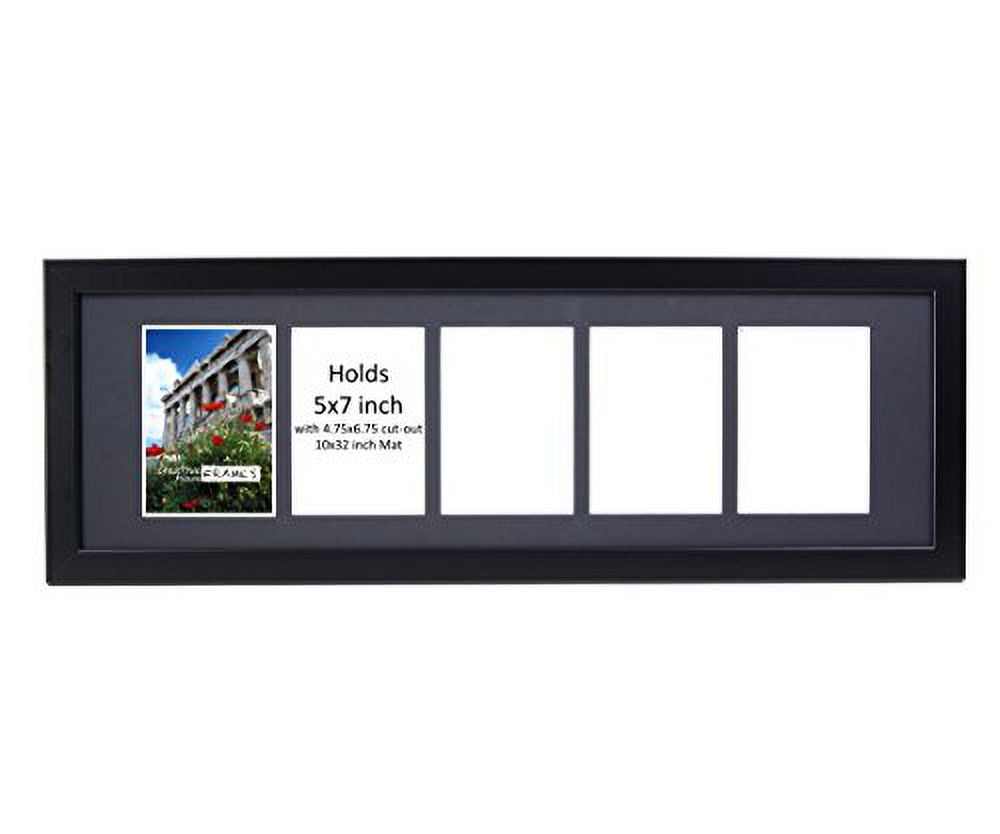 Black 5-Opening 5x7 Collage Picture Frame with Glass