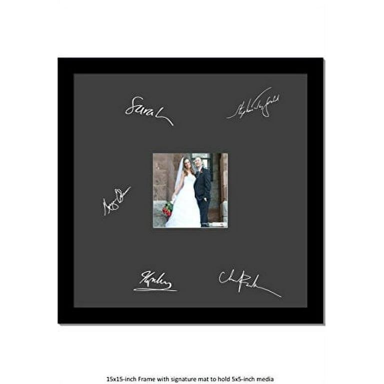 CreativePF 16x20 inch Black Picture Frame w/ Black Mat, Holds 8x10 Wedding  Media