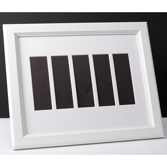 CreativePF- Event Photo Booth Frame - Holds 1- 2x6 with Mat to Display, Cherish and Preserve your Wedding Memories (White Mat | White Frame, Holds 5- 2x6)