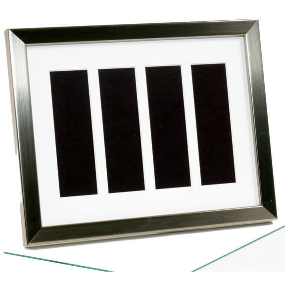 CreativePF- Wedding Photo Booth Frame - Holds 1- 2x6 with Mat to Display, Cherish and Preserve your Wedding Memories (Stainless Steel | White Mat, 5- 2x6)