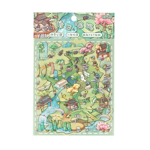 Creatively Four Season Dimensionality Sticker For Planners School Supplies Kids Crafts Thick PET Matter Not Toxic Design