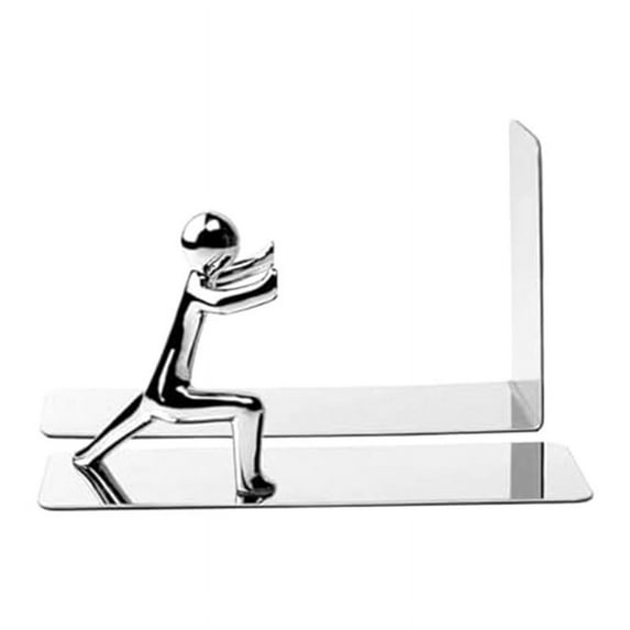 Creatives Bookshelf Book Stand Book Ends to Hold Books Cast Iron Bookends Book Supports Heavy Duty Bookends Decorative,2 x Decorations,Silver