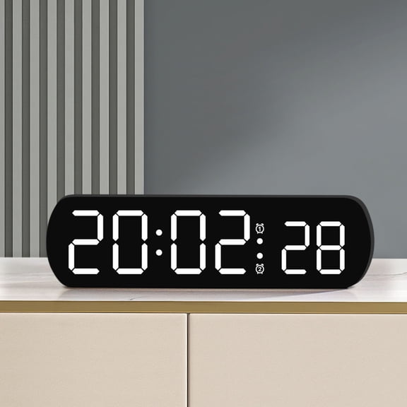 Creatives Temperature Clock, LED Electronic Clock, Three Sets Of Alarm Clock, Porch Wall Clock, Multi-scene Practical Clock, Gifts for Relatives and Friend(White)