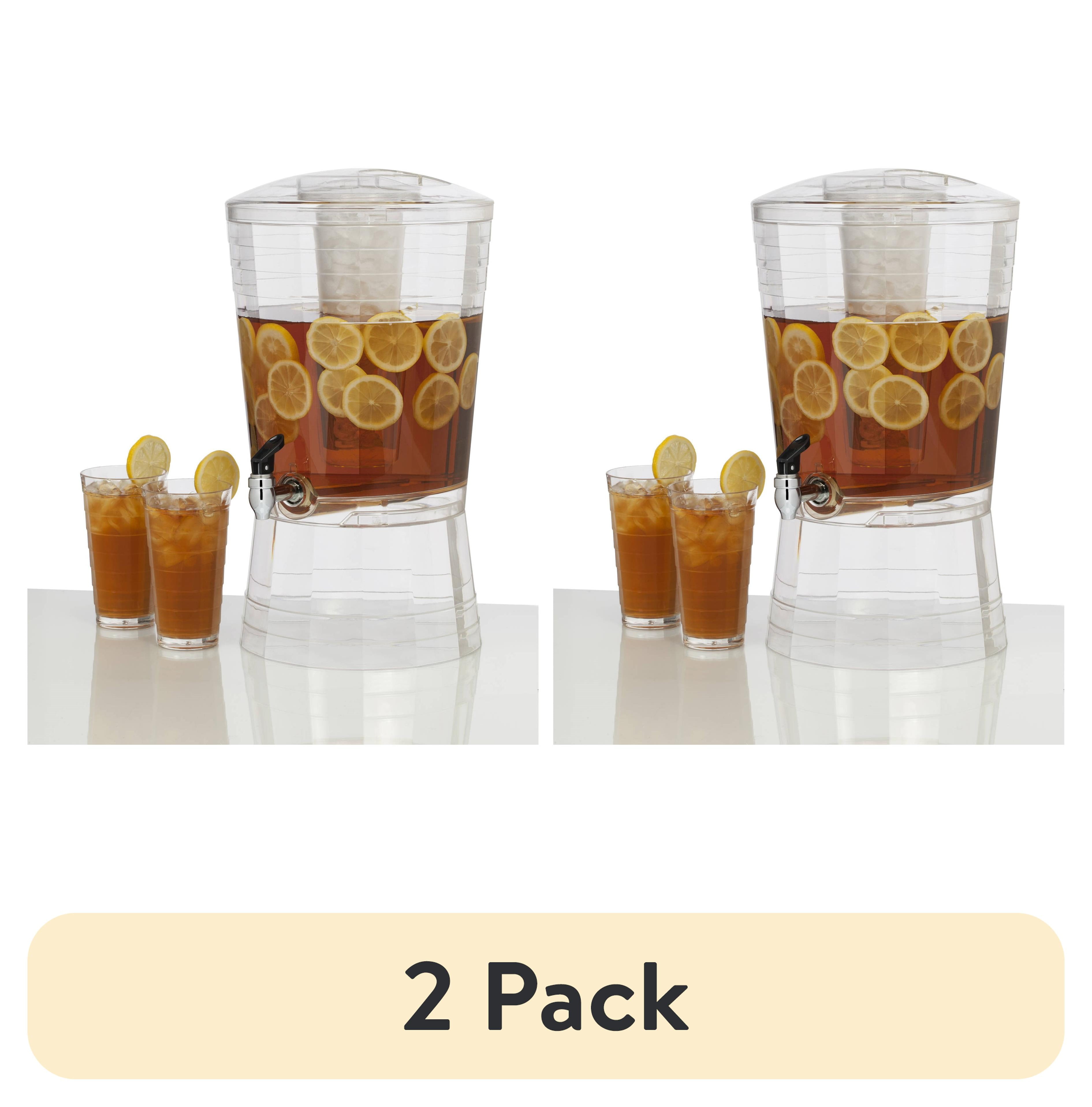 Clear Acrylic 3 Gallon Mosaic Beverage Dispenser with Ice Column