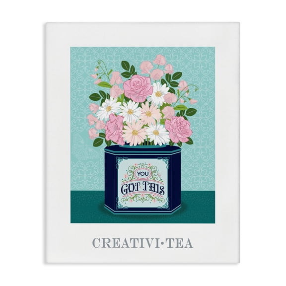 Stupell Industries Creativi-tea with Encouraging Message Canvas Wall Art, design by Lara Beeston, 48 x 36