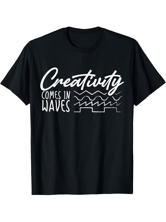 Creativity Comes in Waves | Synthwave Waveform Synthesizer T-Shirt