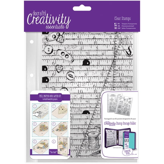 Creativity Essentials A5 Clear Background Stamp-Haberdashery