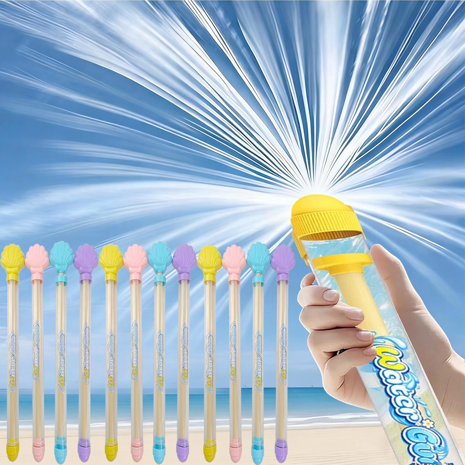 Creativity Fireworks Water Gun,Cute Shell Shaped Sprays Water Like Fireworks,Squirt Gun Umbrella-Shaped Spray for Summer Pool, Backyard, Beach, Birthday Party Outdoor Game