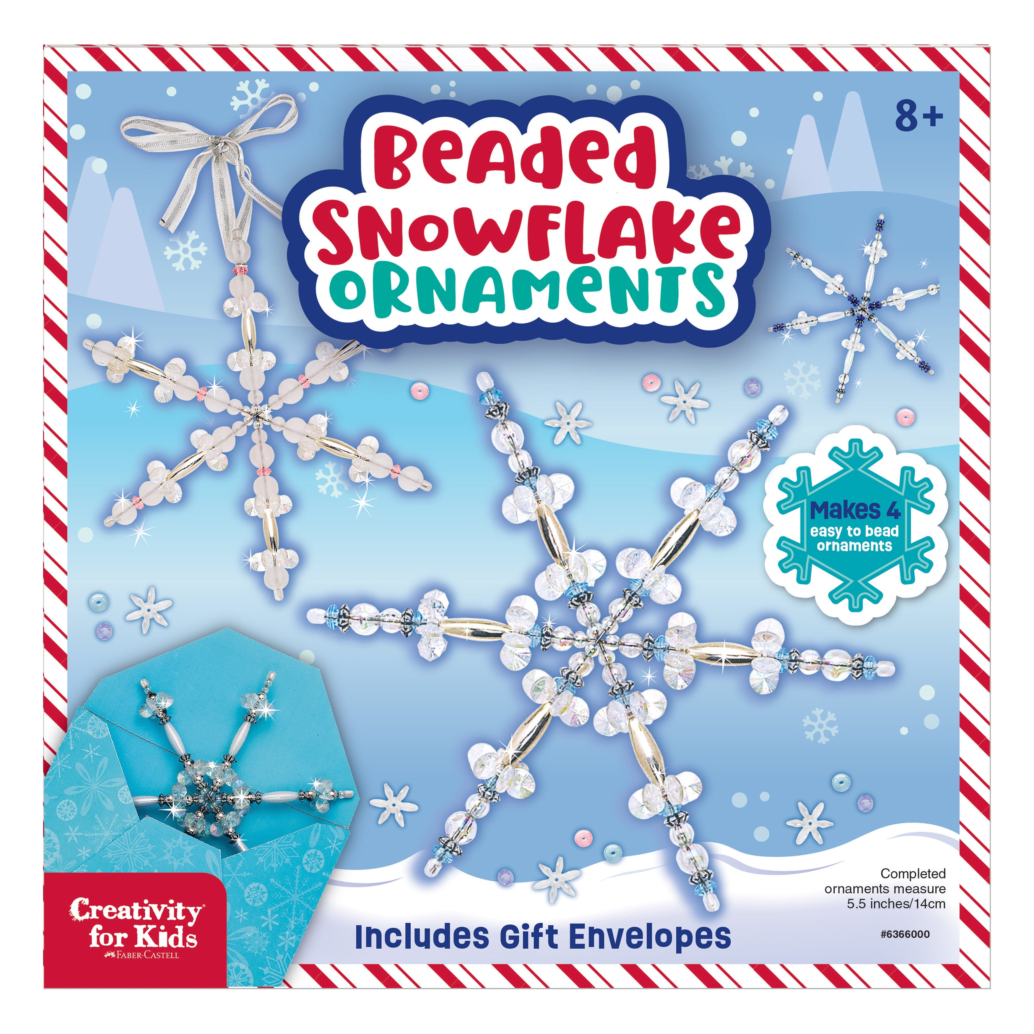 Crystal Beaded Snowflake Ornament Making Kit for Kids