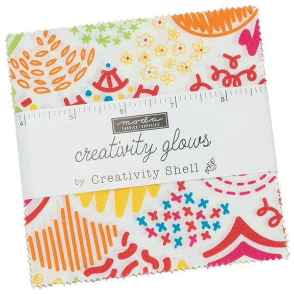 Creativity Glows Charm Pack by Creativity Shell; 42 - 5" Precut Fabric Quilt Squares