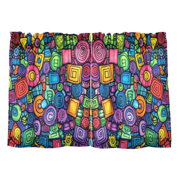 Creativity Images Kitchen Curtains Tier Set 27x24 Inch 2 Panels Semi Sheer Light Filtering Privacy UV Protection
