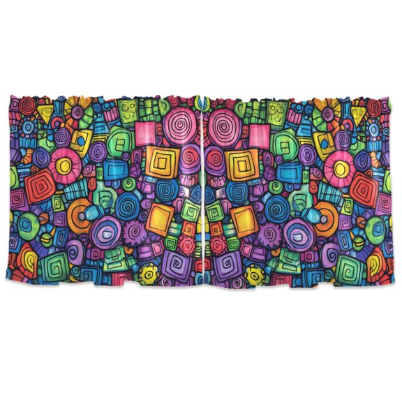 Creativity Images Tier Curtains for Kitchen 57x24 Inch Semi Sheer Light Filtering Half Window Curtains 2 Panels