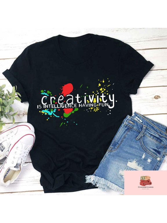 Creativity Is Intelligence Having Fun Teacher T-Shirt, Art Teacher Gift, Back To School Shirt, Art Class Shirt