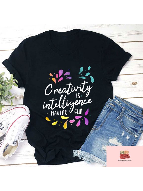 Creativity Is Intelligence Having Fun Teacher T-Shirt, Art Teacher Gift, Back To School Shirt, Art Class Shirt