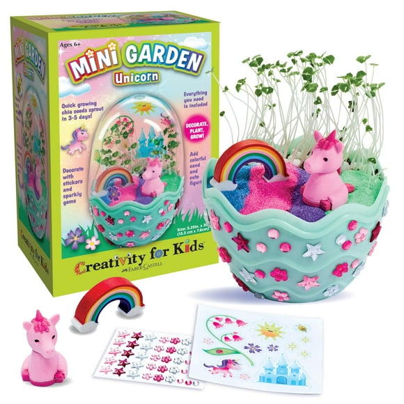Creativity for Kids Mini Garden: Magical BSL1Unicorn Terrarium Kit - Unicorn Gifts for Girls, Kids Crafts and Unicorn Toys Ages 6-8+,Unique Gifts for Kids