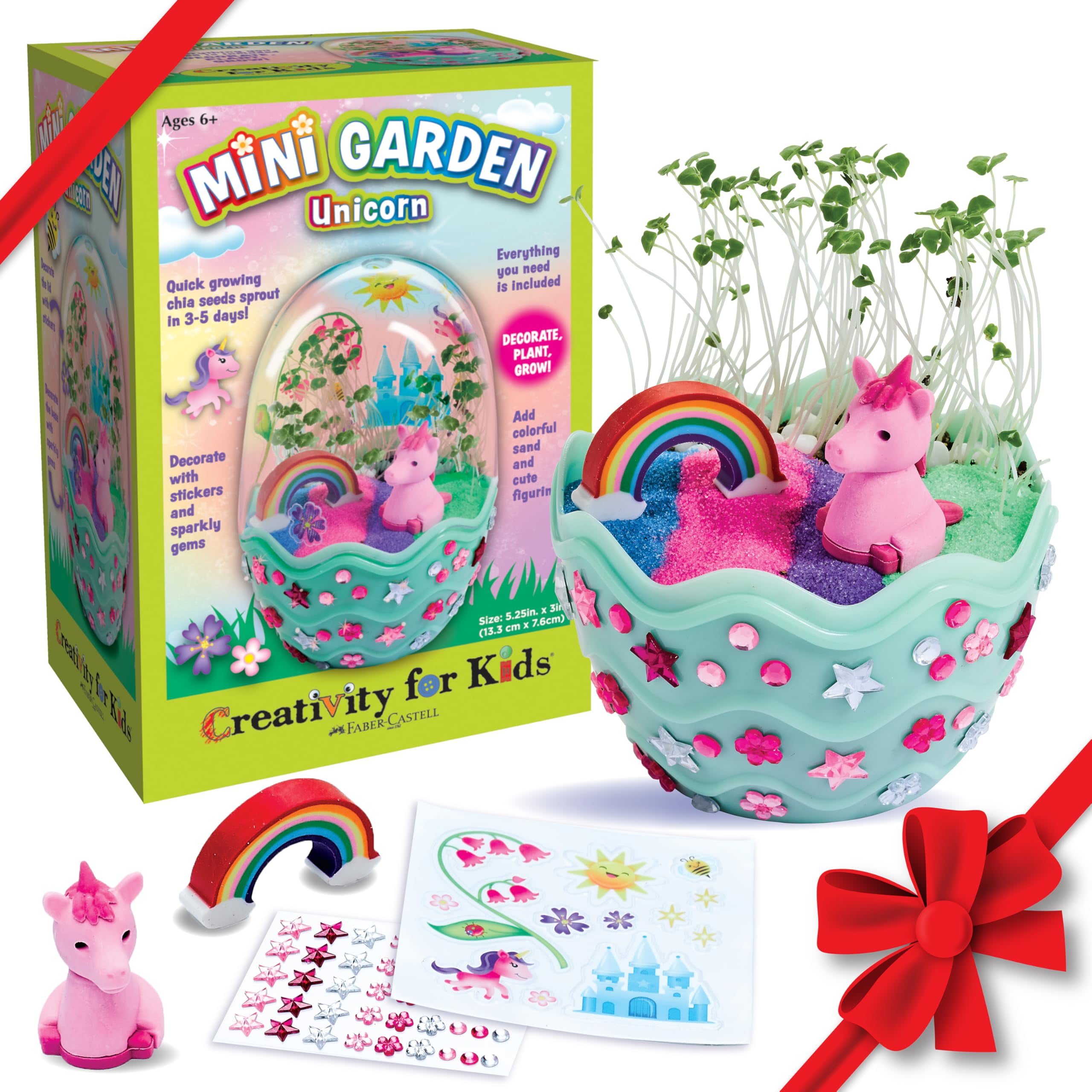 Mini Garden Unicorn Egg-Shaped Terrarium Kit with Chia Seeds