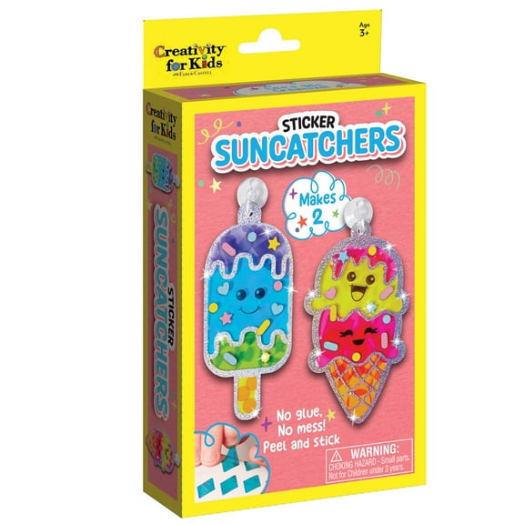 Creativity for Kids Sticker Sun Catchers Mini Craft Kit: Create 2 Suncatchers - Toddler Stocking Stuffers and Gifts Ages 3-4+