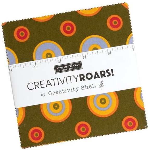 Creativity Roars Charm Pack by Creativity Shell ; 42 - 5" Precut Fabric Quilt Squares